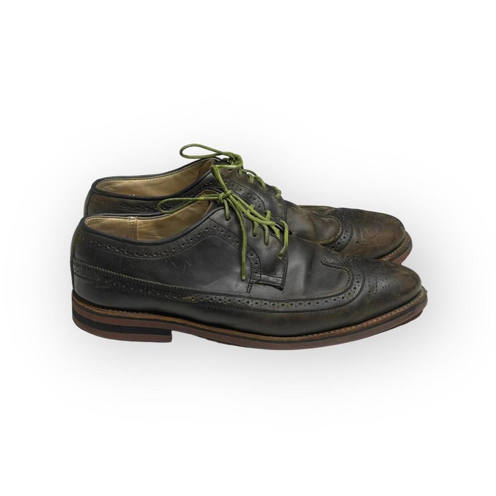 Scoop NYC x Walk Over 𖤐 Oxford Brogues Wingtips 𖤐 Olive Green 𖤐 9.5 𖤐 GQ Mag - Picture 2 of 16